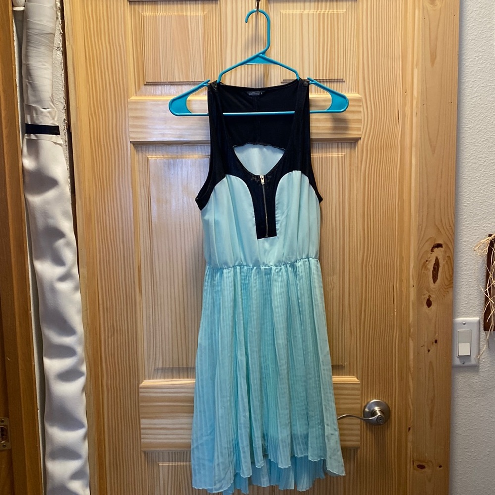 Mint green high low dress
